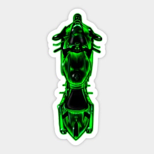 Green glow motorcyce Sticker